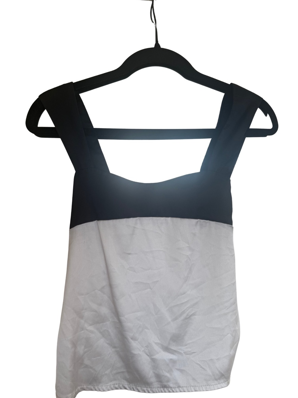Black and White Square-Neck Tank Top